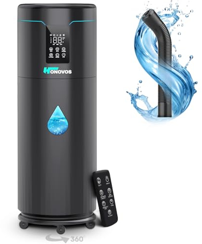 Humidifiers for Large Room Home Bedroom 2000 sq.ft. 17L/4.5Gal Large Humidifier with Extension Tube & 4 Speed Mist,Top Fill Wholehouse Humidifier with 360°Nozzle for Plant Commercial Greenhouse(Black)