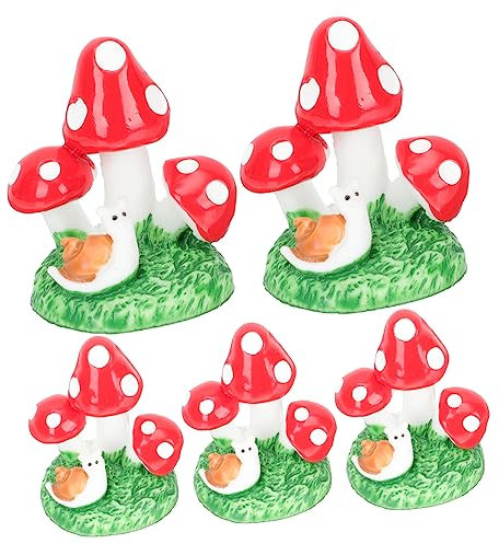 POPETPOP 5 Pièces Ornement De Champignon Mini Figurines De Champignons Modèle De Champignon De Jardin Mini Décor De Champignons De Jardin Champignon Miniature Mini Modèle Animal