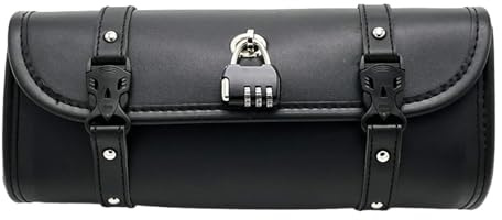 Motorrad Lenkertasche Vorderradgabel Lenkertasche Wasserdicht Satteltasche Coole Retro Motorradtasche Motorrad Aufbewahrungslösung PU Leder Lenkertasche Vintage Motorradzubehör Abschließbar