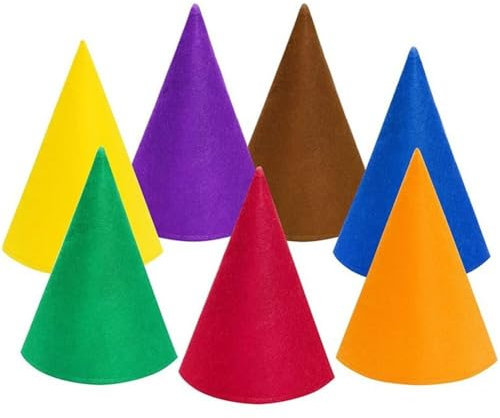 Zghhc Weihnachts-zwerghüte, 7 Stück, Weihnachtsmützen, Zwergenhüte, Filzkegel-Partyhut, Bunter Weihnachts-elfenhut Für Halloween, Cosplay-Party