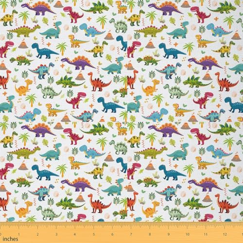 Homemissing Dinosaurier Patchwork Stoffe 3D Dino Drucken Stoff Meterware für Stühle Dekor Jungle Dino Stoff 92x150cm Wild Tier Patchwork Stoffe Wildtiere Polsterstoff