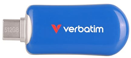 Verbatim Plectra USB-C Stick 512GB USB 3.2 Gen1 Speicherstick 100MB/s | USB-C Flash Drive, kompakt mit bis zu 100 MB/s, Speicher für iPad, iPhone, Smartphone, Laptop, PC, kompatibel mit Mac/Windows