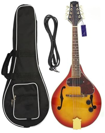 Professional Adult Mandolin Instrument Electric Mandolin Set 8 Strings A Style Electric Mandolin With Case Strings For Beginners Adults Instruments(B)