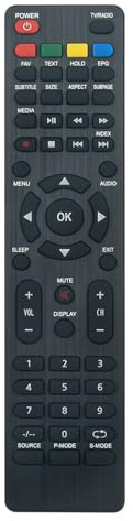 Telecomando Compatibile con AKAI LED TV AKTV 5013, AKTV 5012TS, ATE | 22Y604W, ATE 22D604, ATE 55N1104K, CZDZ-028, ATE 24D614W