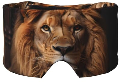 The Lion's Gaze Masque de sommeil réglable et cache-oreilles unisexe pour dormir sur le côté (68,1 x 10,9 cm), couverture confortable pour l'intérieur et l'extérieur, le yoga, les voyages