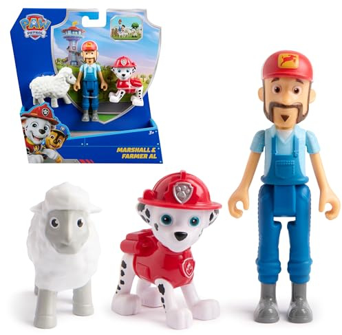 Paw Patrol Paw Patrol - Pack de Figurines Marshall, Fermier Al et Mouton - Pat' Patrouille Jouets - Cadeau Enfant 3 Ans + - Jouets pour Enfants de 3 Ans