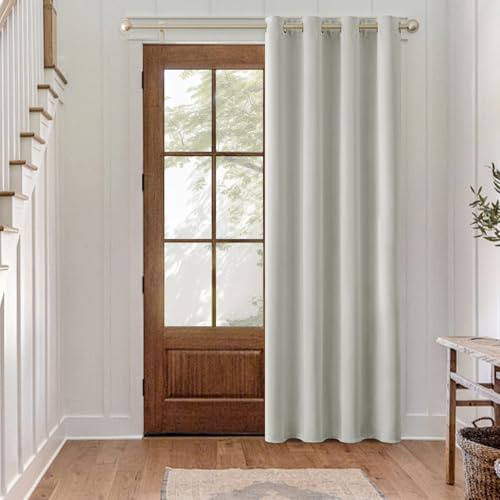 MIULEE Verdunklung Thermo Vorhänge Modern Ösen 1er Set 140x225cm Hellgrau | Blickdichter Thermostoff für Wohnzimmer und Schlafzimmer, hilft Licht, Hitze und Kälte zu reduzieren.