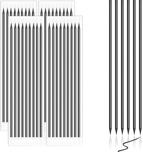 Jyvex 36 Stück Bleistiftminen 2.8mm für Zimmermannsbleistift, ​Tischler Bleistift Ersatzminen, ​ Wasserdichte ​Pica Dry Minen, Solide Tieflochmarker Konstruktion Bleistift Ersatz （Schwarz）