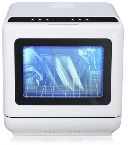 Table Top Dishwasher with 4 Place Settings, 5L Water Tank, 5 Programmes, Two Water Supply Modes, Delay Start - Perfect for Small Families, Couples