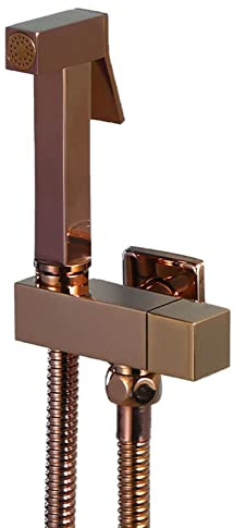 Kit de pulvérisation universel en laiton pour bidet mural pour toilettes - Tuyau d'eau froide hygiénique - Douchette de salle de bain - Finition dorée ou rose