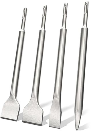 Juego de 4 cinceles adecuados para carpintería y proyectos de bricolaje con asas redondas ergonómicas y diseño de doble ranura