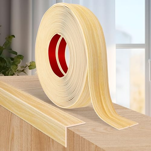 Moulure murale adhesive plinthe souple moulure decorative corniere PVC baguette de finition protection angle mural (2cm×3m, Grain de bois original)