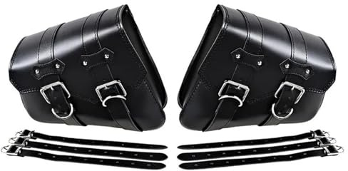 1 Pair (left & Right) Black Pu Leather Right Solo Side Swing Saddle Bag For Dyna Sportster For Cruiser Fat Bob Motorcycle Tail Bag