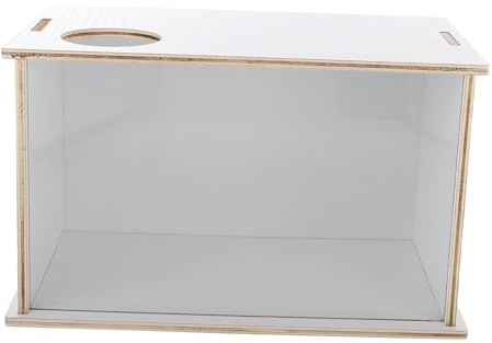 VICASKY Hamster Sandbad aus Acryl Holz Hamsterbadewanne mit Transparenter Wand Multifunktionale Sandbadbox für Kleine Haustiere Wie Chinchillas und Meerschweinchen Haushalts