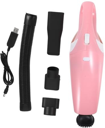 UTHCLO Aspiradora de Mano para Coche USB Recargable y Ligera Uso Seco y Húmedo Portátil para Limpieza Rápida de Cenizas y Líquidos Vehículos R Rosa