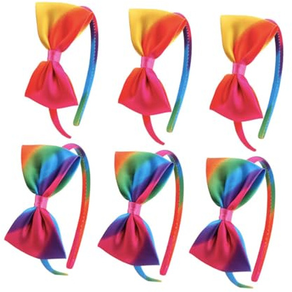 MOTHNUR Regenbogen Haarbänder Dekorative und Bequeme Haarschmuck mit Schleife 6 Stück für Kinder aus Weichem Stoff für Fotoshootings und Geburtstagsfeiern