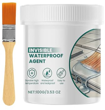 Sellador A Prueba De Agua | Adhesivo De Reparación Transparente De 100 Gramos | Pegamento para Azulejos con Brocha,Para Reparación de Techo, Pared de Ducha, Suelo de Madera, Hormigón, Lechada, Ventana