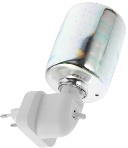 Veemoon Calentador de Cera Eléctrico de Vidrio Sin Humo con Luz LED para Aromaterapia Casa y Oficina Enchufe Europeo Quemador de Fragancia Aromática