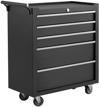 MilleLoom Professional Workstation Version 24 5-Drawer Rolling Tool Chest - Lockable Storage Cabinet with Wheels for Workshop & Garage Organization