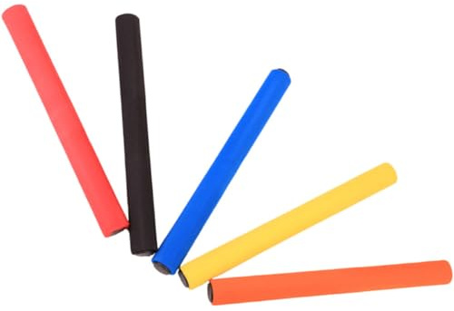 Gatuida Bâtons de Relais Antidérapants en Mousse, Lot de 5 Couleurs Variées, Légers et Souples, Accessoires D’athlétisme pour Garçon et Filles et Courses de Relais Scolaires