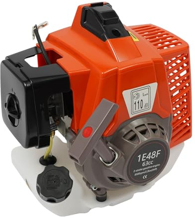 Motore Benzina 63cc 2 tempi universale per decespugliatore, 8500 giri/min 2 tempi Motore di ricambio fino a 70 minuti di autonomia, 3HP per tosaerba, tagliasiepi, serbatoio da 1L - Hadwigger