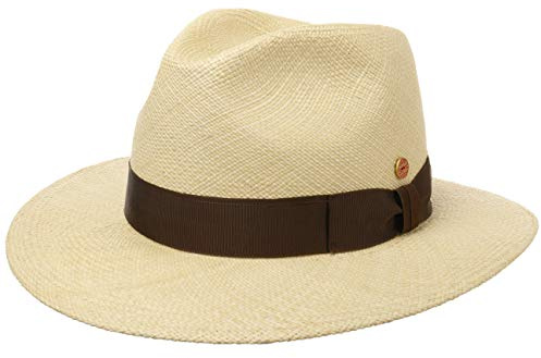Mayser Menton Panamastrohhut Traveller Ripsband UV-Schutz Made in EU Herren Sommer Natur 60 cm