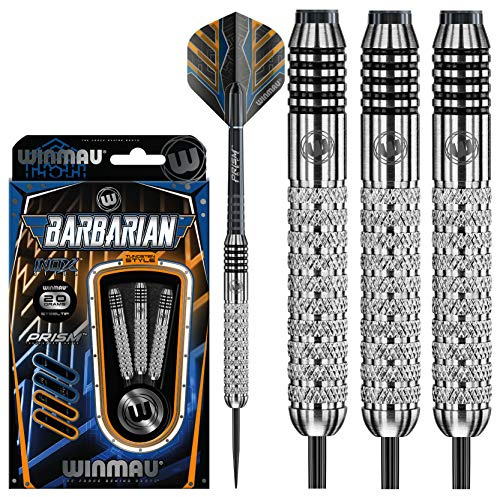 WINMAU Barbarian Dartpfeile im Wolfram-Stil, 20–24 g, mit Prismenflügeln und Schäften (Schäfte)