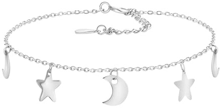 Sofia Milani - Bracelet pour Femmes en Argent 925 - avec Pendentif en Forme de Lune Étoile - 30222