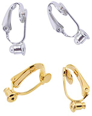 Healifty Ohrclips Ohrklemme mit Öse Ohrring Rohlinge für Damen Mädchen ohne Ohrlöcher DIY Ohrschmuck Zubehör 20 Stück (Golden und Silber)