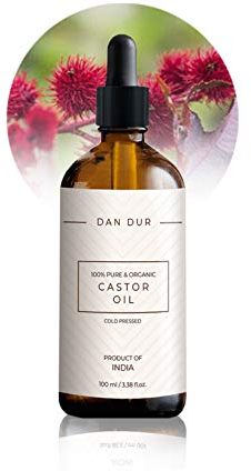100% Pure Organic Castor Oil by Dan-Dur, BIO, Cold Pressed, Extra Virgin, HAIR and EYEBROW GROWTH, SOURCE of VITAMIN E, OMEGA 6, OMEGA 9 fatty acids (100 ml)