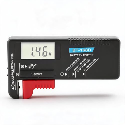 Digital Battery Tester, BT-168D Universal Battery Checker for AA AAA 9V 1.5V Button Cell Batteries
