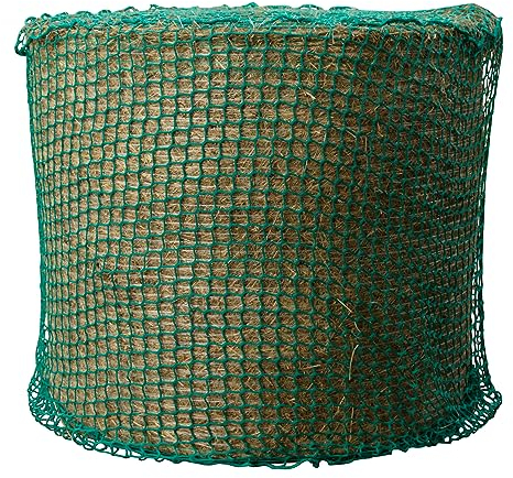Kerbl Heunetz für Rundballen (Maschenweite 4,5 x 4,5 cm, ø 180 cm / Höhe 180 cm, Farbe grün, engmaschiges Futternetz, für Pferde, Verlängerung der Fresszeiten) 321604