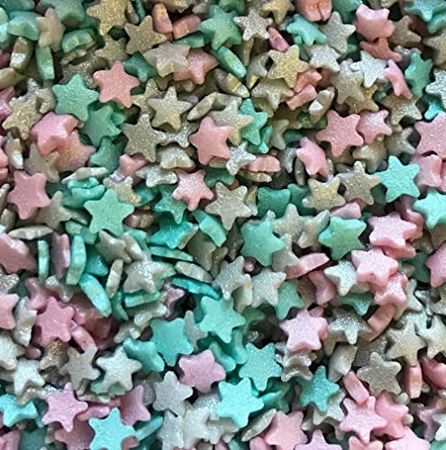 TRTO 100 Gram Unicorn Color Party Cupcake Sprinkles Edible Mini Glimmer Stars Cake Toppers Decorations Birthday With Attractive Looks