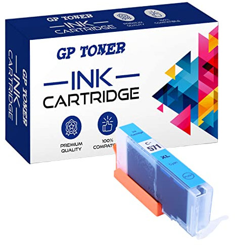 GP TONER Druckerpatronen Ersatz für Canon PGI-570XXL CLI-571XXL Tintenpatronen für Canon Pixma MG5750 MG5751 MG5752 MG5753 TS5050 TS6050 MG6850 (CLI-571XL Cyan)