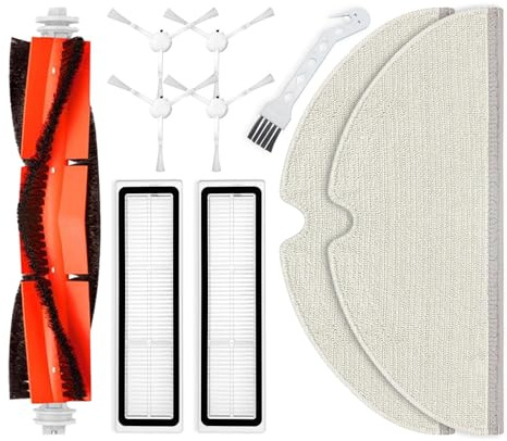 liveryde Accesorios Compatibles para Dreame D9, L10 Pro, D9 Max, D9 Pro | 1 cepillo principal, 4 cepillos laterales, 2 filtros Hepa, 2 paños de limpieza Repuestos ( NO Para D9 Max White )
