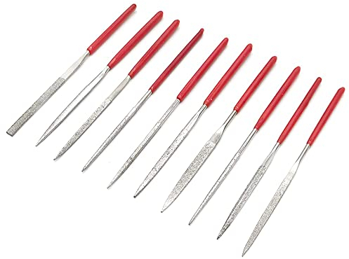 YDHfdc Juego de 10 Limas de Diamante MIni Limas Metal Para DIY Proyectos Artesanales Lijado Tallado en Madera y de Joyas - 2 mm x 100 mm