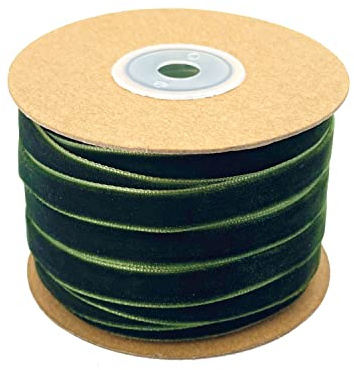 Amerisky Samtband, 10 mm, Geschenkband zum Basteln, Weihnachtsdekoration, Geschenkverpackung, 20 Meter (dunkelgrün)