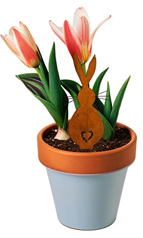 delr Hof Hase – Heringe Garten Ostern Deko – kleine Ornamente Kaninchen für Topf, Blumenkasten, Rasen, Garten, Terrasse, (Kaffee)