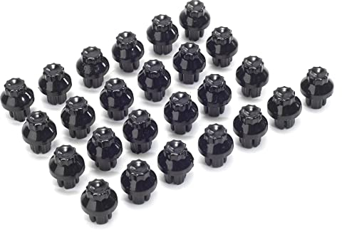 RhinoTuning 50 Stück Satz 0.31 ABS-Kunststoff-Radbolzen Radbolzenhöhe 0.55（Schwarz）