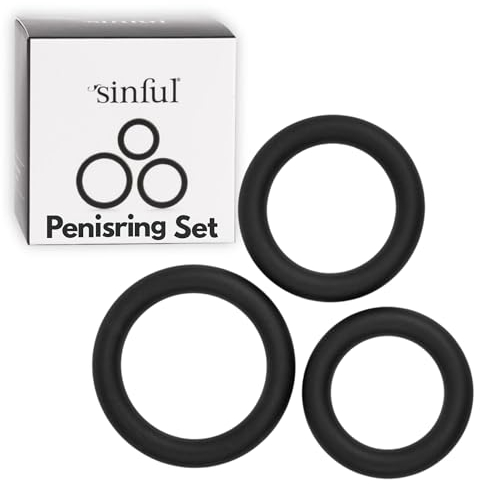 Sinful Ensemble de 3 Cockringe Homme Silicone - Anneaux pour Agrandissement du Pénis - Erection Dur et Longue - Jouet Sexuel pour Homme - Agrandir le Pénis - Anneau Pénien - Cock Ring Sexe Toys