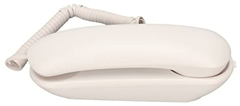 Téléphone Fixe Filaire, Fonction Muet Grands Boutons Rappel Téléphone Mural Multifonction Plug and Play pour la Maison pour l'Hôtel (Blanc)