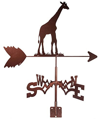 Girouette,Girafe de décoration en Acier Inoxydable en métal Design Indicateur de Direction du Vent de la girouette Moderne pour Le Jardin extérieur Toit Paddock Belles décorations