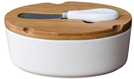 Beurrier Boîte à Beurre Plat de beurre de céramique de style nordique avec couvercle couteau de beurre céramique petit plateau fromage boîte de beurre boîte de beurre boîte de beurre pure blanc Beurri