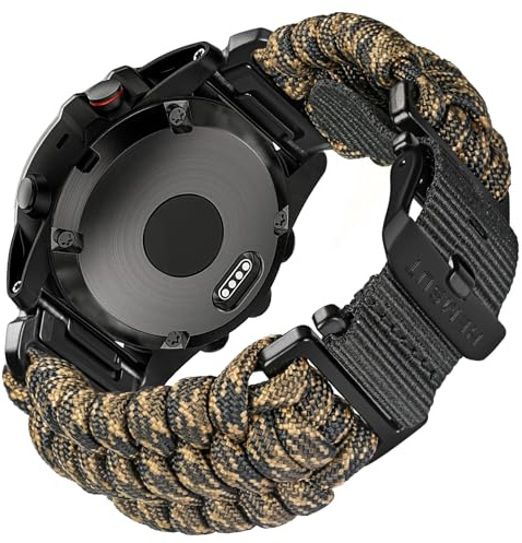 torbollo Armband Kompatibel mit Paracord 550 Militär Robustes Schnellverschluss Nylon Uhrenarmband für Fenix 7/Fenix 5 /Fenix 6/Forerunner 965/Approach/MARQ/quatix Ersatzband für Männer