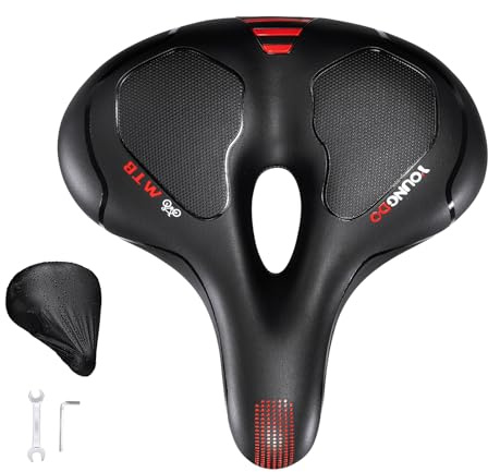 YOUNGDO Selle Velo Confortable, Selle Vélo Gel Ergonomique avec Boule d'Amortisseur à Double Ressort, Siège de Vélo pour Bicyclette VTT Vélos de Montagne Pliants