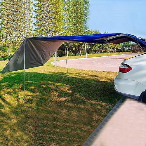 Toldo Furgoneta Camper Lateral Lona Grande para Tienda de Campaña para Coche, Hamaca Hexagonal Impermeable Portátil, Mosca para la Lluvia, Protección Solar y PU 2000mm Impermeable (Color : Black, Si