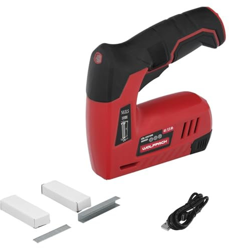 Clavadora grapadora recargable, pistola grapas y clavos, clavadora a bateria, 1.500 mah, 40 grapas minuto con grapas y clavos