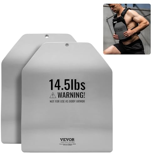 VEVOR Curved Weight Vest Plates, 14.5 LB Pairs, Premium Steel Weighted plates, Contoured Ergonomic Fit – WODs, Additional Weight for Weight Vests, for Strength Training, Running, Heavy Workouts