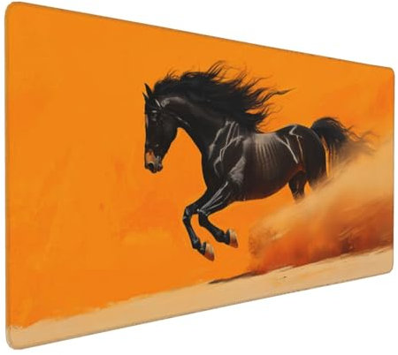 Gaming Mauspad XXL Pferd Mousepad 1000x500x4mm Tier Verlängertes Mauspad Schreibtischauflage,Genähte Kanten Mauspad,Verbessert Präzision und Geschwindigkeit Wasserdicht Geeignet für Büro und Spiele