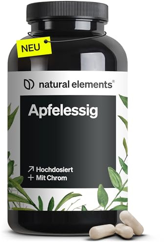Vinaigre de Cidre de Pomme 1500mg avec la Mère et Chrome – Favorise la Santé Glycémique*, 180 Gélules pour 3 Mois, Hautement Dosé – Sans Additifs & Testé en Laboratoire